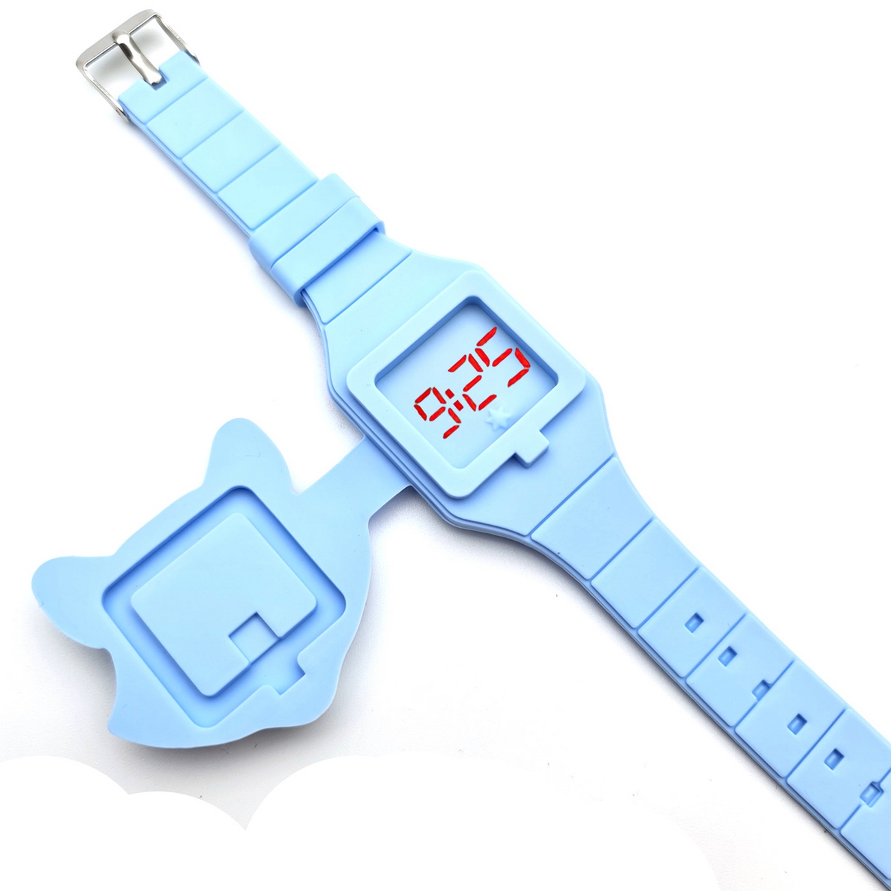 Reloj Digital Led Mapache Niño Niña + Estuche 